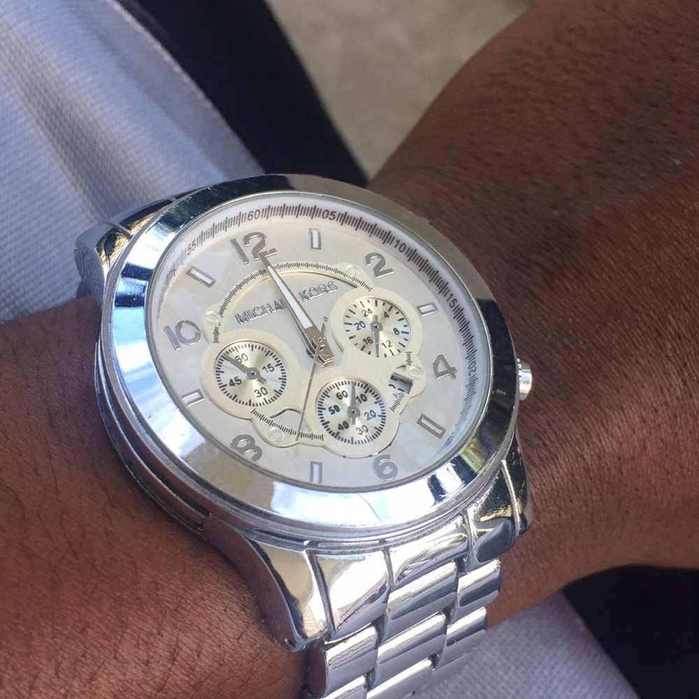 silver michael kors watch